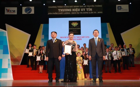 Tiệm vàng Kim Hoàn Khôi tại Đức Hoà Long An đạt Top 10 “Thương hiệu uy tín – Sản phẩm chất lượng – Dịch vụ tin dùng 2020”
