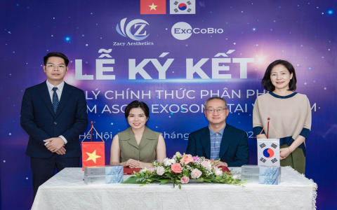 Anna Beauty Center ký kết hợp đồng phân phối chính thức ASCE+ Exosome cùng tập đoàn ExoCoBio tại Zacy Aesthetics Việt Nam
