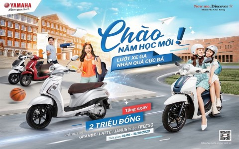 Ưu đãi lớn mùa tựu trường khi mua xe tay ga Yamaha Grande, Latte, Janus hoặc FreeGo